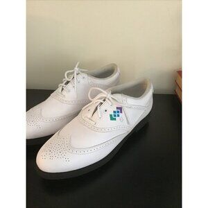 Footjoy Shoes Womens 10 Golf Soft Spikes White Wing Tip Oxfords Leather